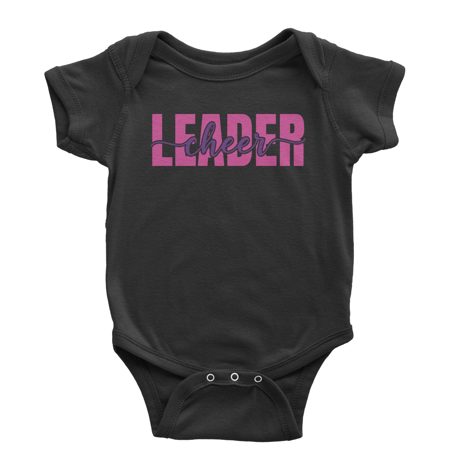 Cheerleader Script Style Infant One-Piece Romper Bodysuit and Toddler T-shirt Black