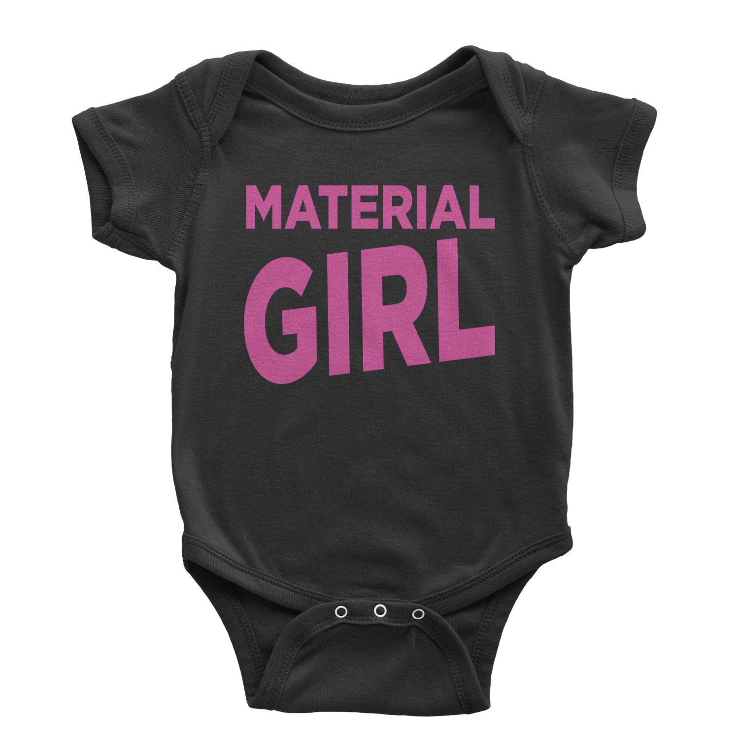 Material Girl 80's Retro Celebration Infant One-Piece Romper Bodysuit and Toddler T-shirt Black