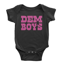 Dem Boys Hot Pink Dallas  Infant One-Piece Romper Bodysuit and Toddler T-shirt Black