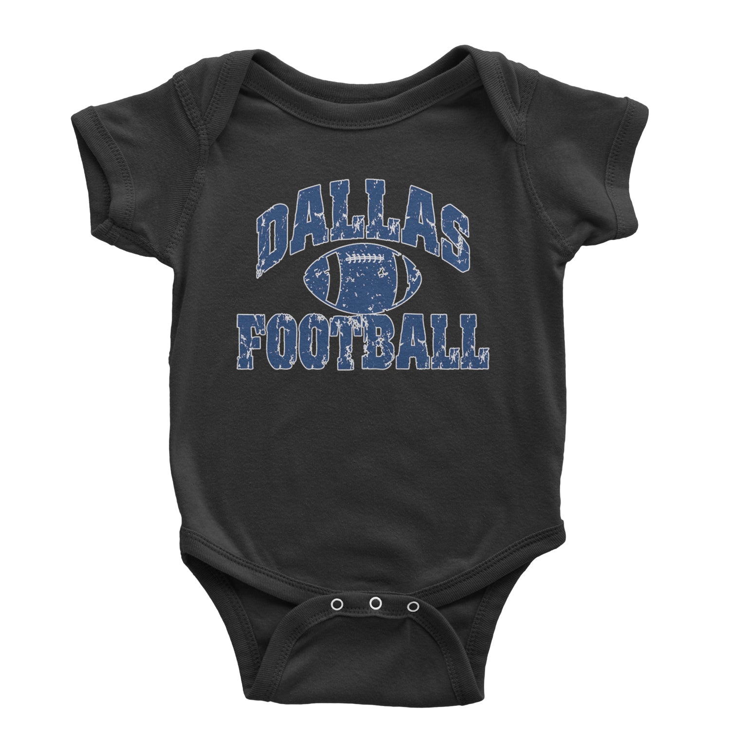 Dallas Distressed Football Infant One-Piece Romper Bodysuit and Toddler T-shirt White