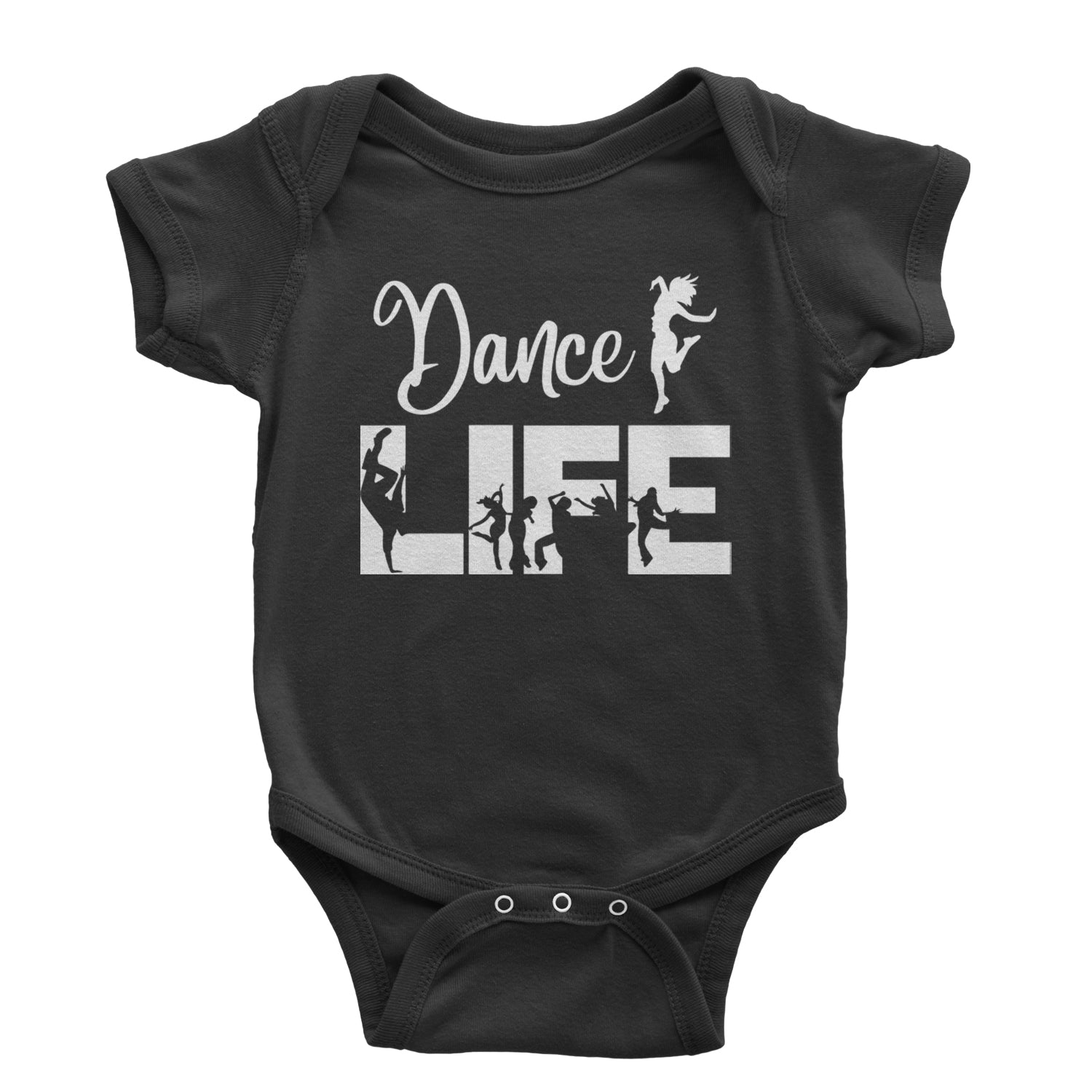 Dance Life Silhouette Dancers Infant One-Piece Romper Bodysuit and Toddler T-shirt Black