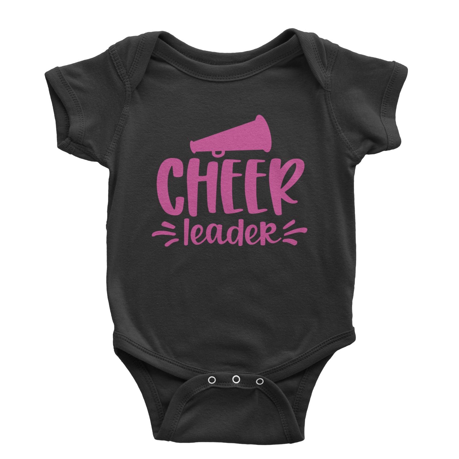 Cheerleader Bullhorn Infant One-Piece Romper Bodysuit and Toddler T-shirt Black