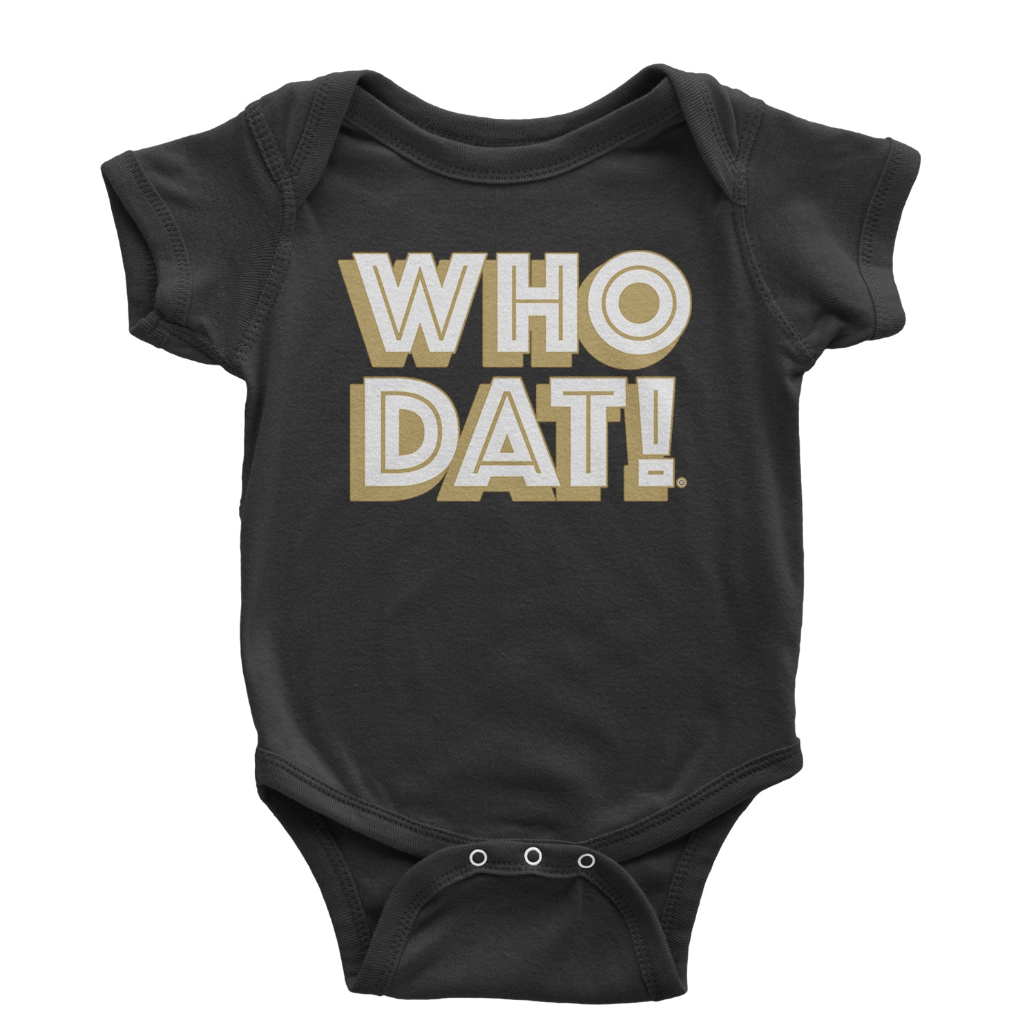 Who Dat Nation Big Bold New Orleans Infant One-Piece Romper Bodysuit and Toddler T-shirt Black