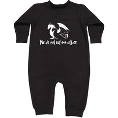 We Do Not Eat Our Allies Fourth Wing Basgiath graphic on Toddler Hoodie and Baby Fleece Onesie in Black alternate view 2