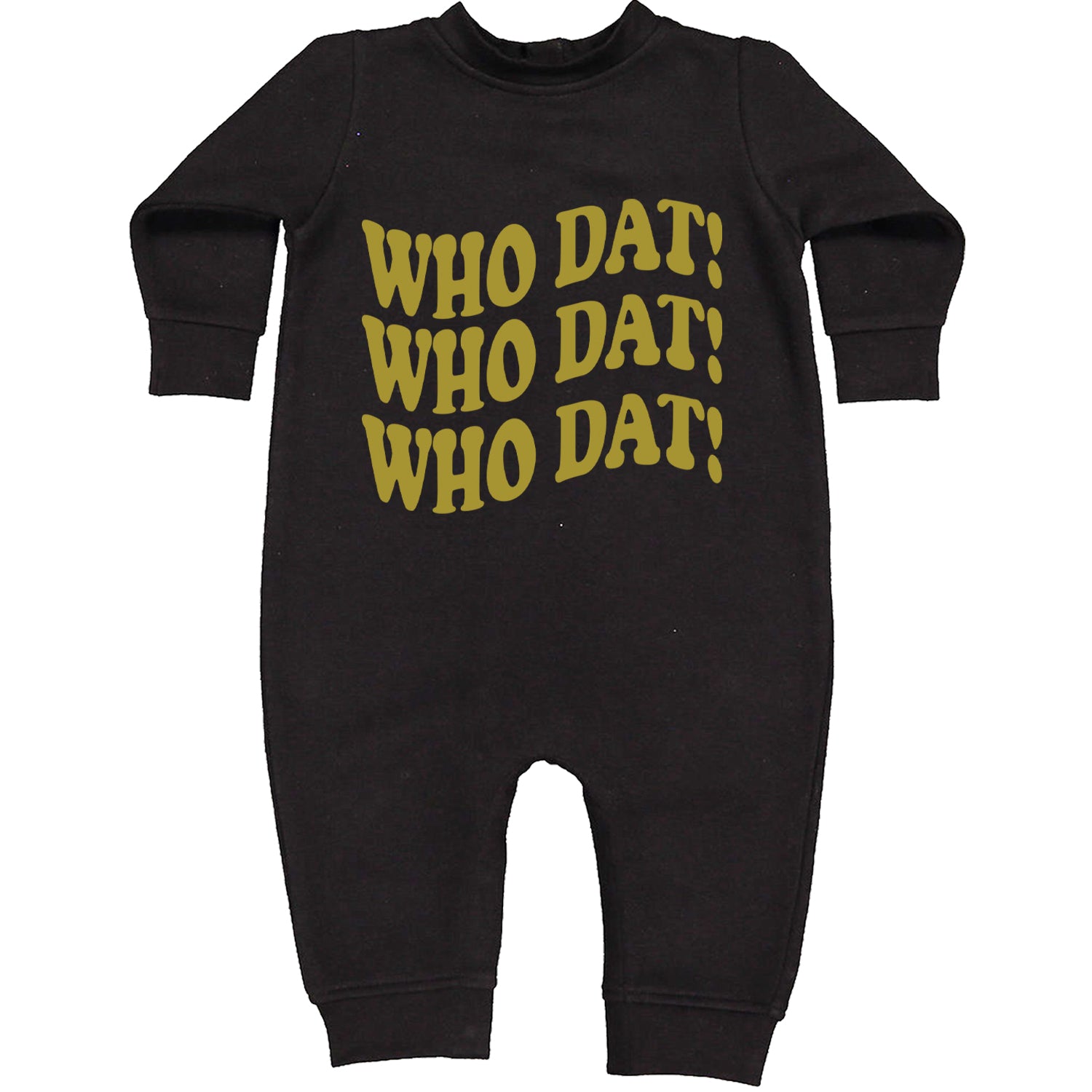 Who Dat Wavy Design Who Dat Nation Toddler Hoodie And Infant Fleece Romper Black