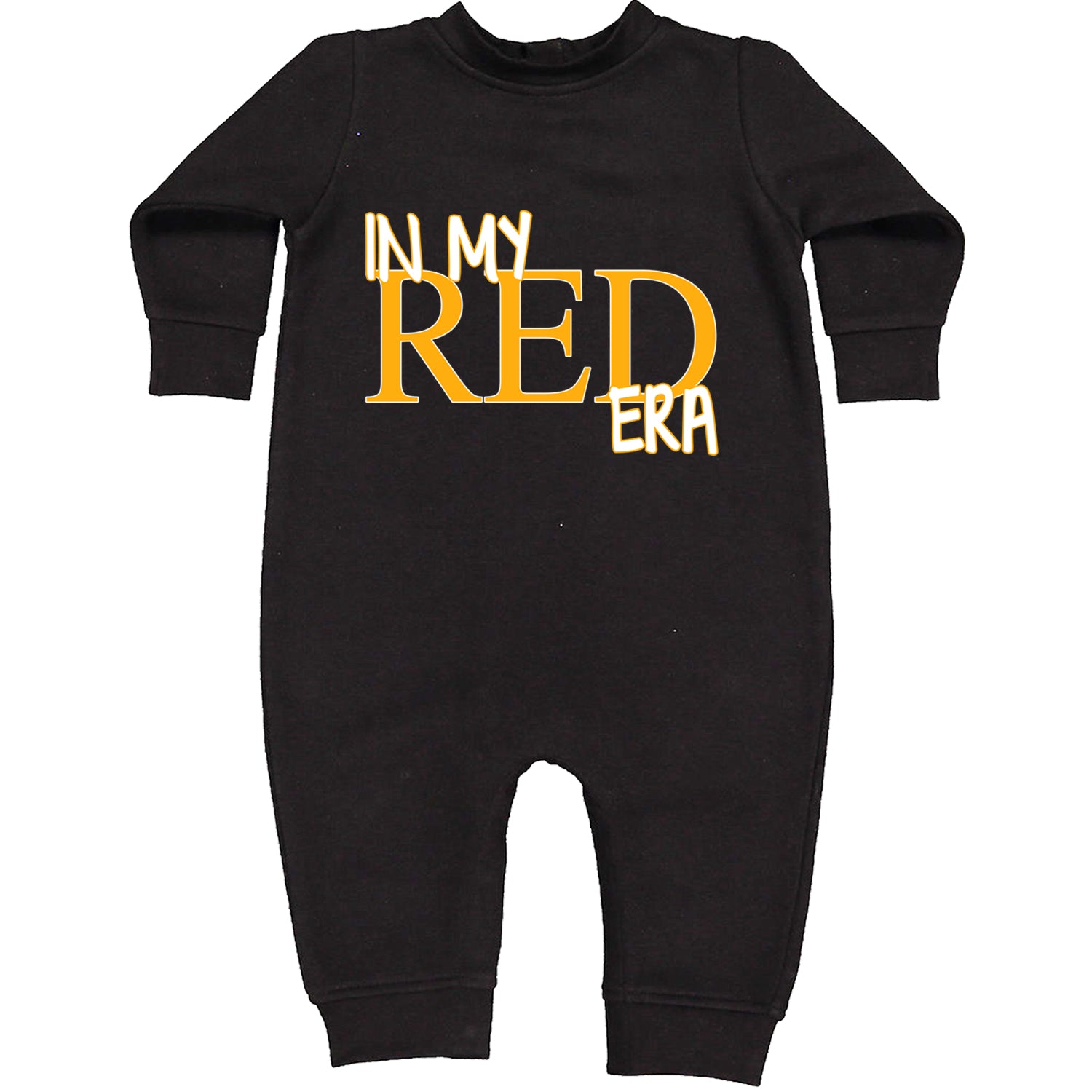 In My Red Era Kansas City Toddler Hoodie And Infant Fleece Romper Black