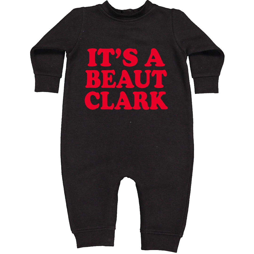 It's a Beaut Clark Festive Christmas graphic on Toddler Hoodie and Baby Fleece Onesie in Black alternate view 2