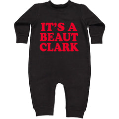 It's a Beaut Clark Festive Christmas graphic on Toddler Hoodie and Baby Fleece Onesie in Black alternate view 2