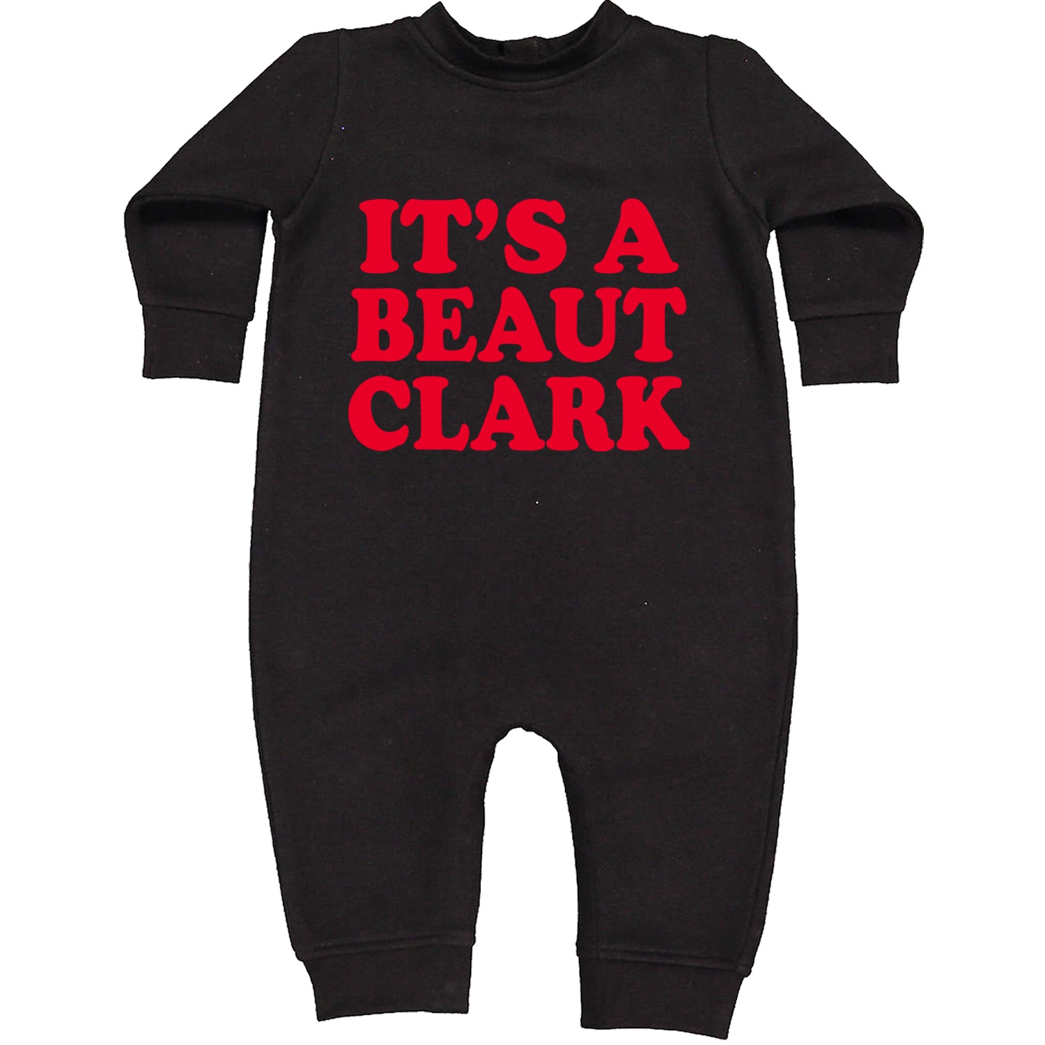 It's a Beaut Clark Festive Christmas Toddler Hoodie And Infant Fleece Romper Black