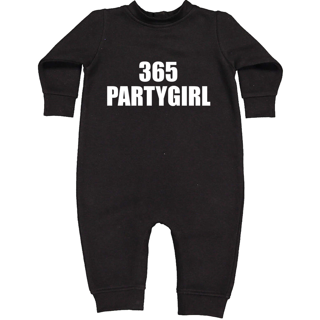 365 Party Girl Brat Girl Summer Toddler Hoodie And Infant Fleece Romper Black