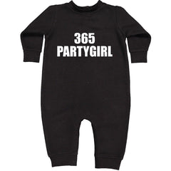 365 Party Girl Brat Girl Summer Toddler Hoodie And Infant Fleece Romper Black