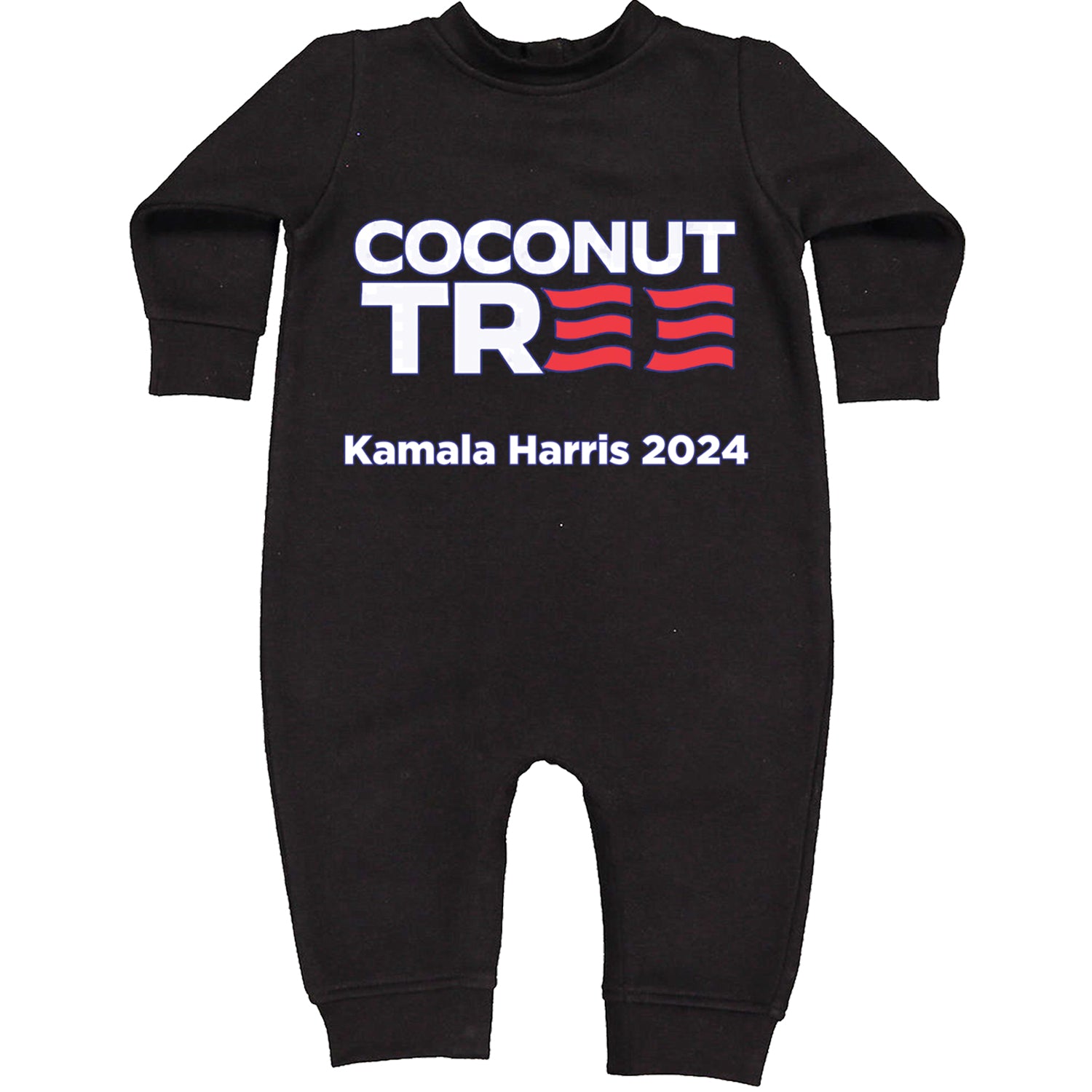 Coconut Tree - Support Kamala Harris For President 2024 Toddler Hoodie And Infant Fleece Romper Black