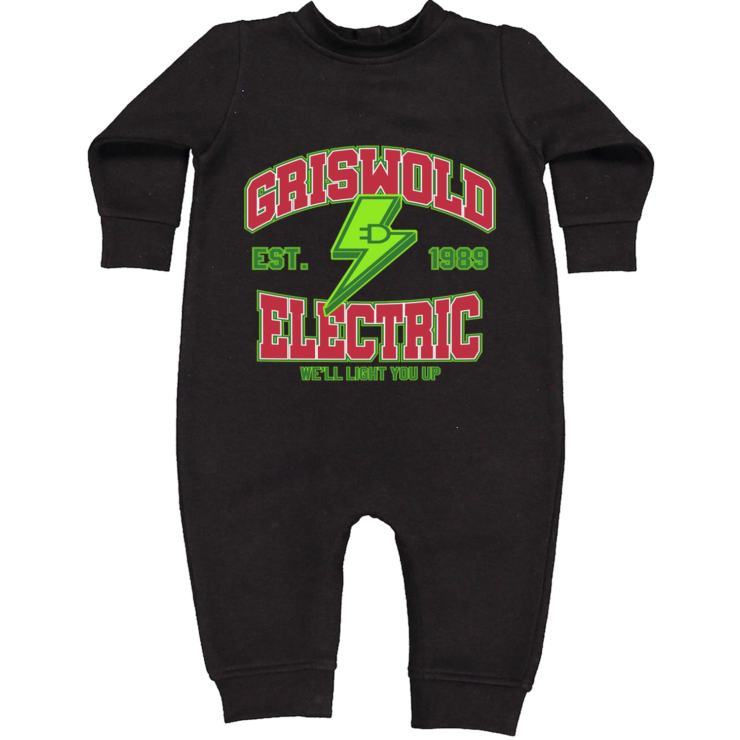 Griswold Electric We'll Light You Up Toddler Hoodie And Infant Fleece Romper Black