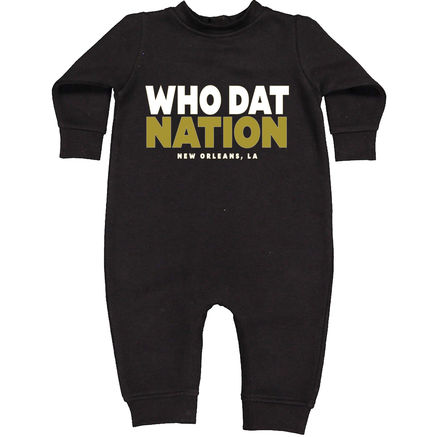 New Orleans Who Dat Nation Toddler Hoodie And Infant Fleece Romper Black