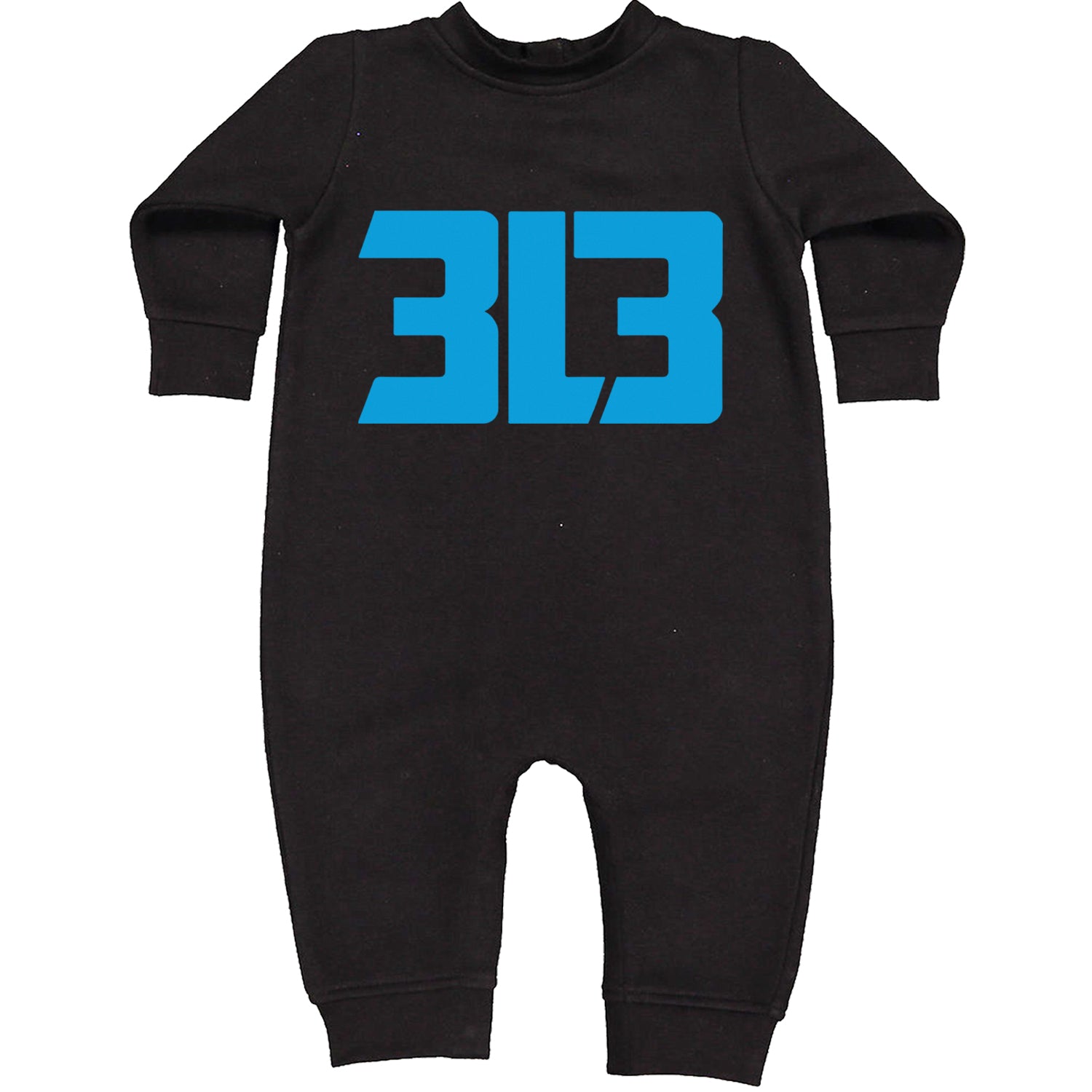 3L3 From The 313 Detroit Football Toddler Hoodie And Infant Fleece Romper Black