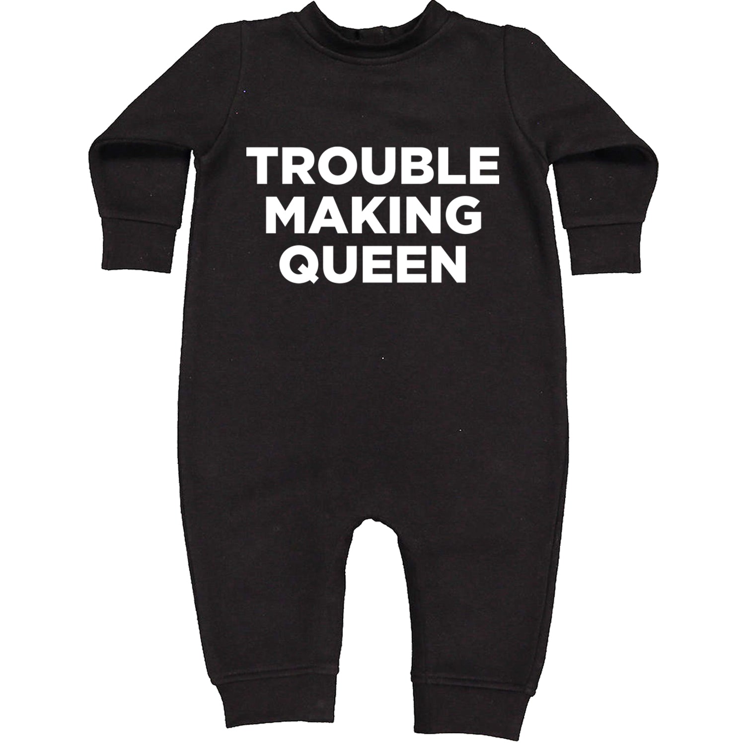 Trouble Making Queen Material Girl Celebration Toddler Hoodie And Infant Fleece Romper Black