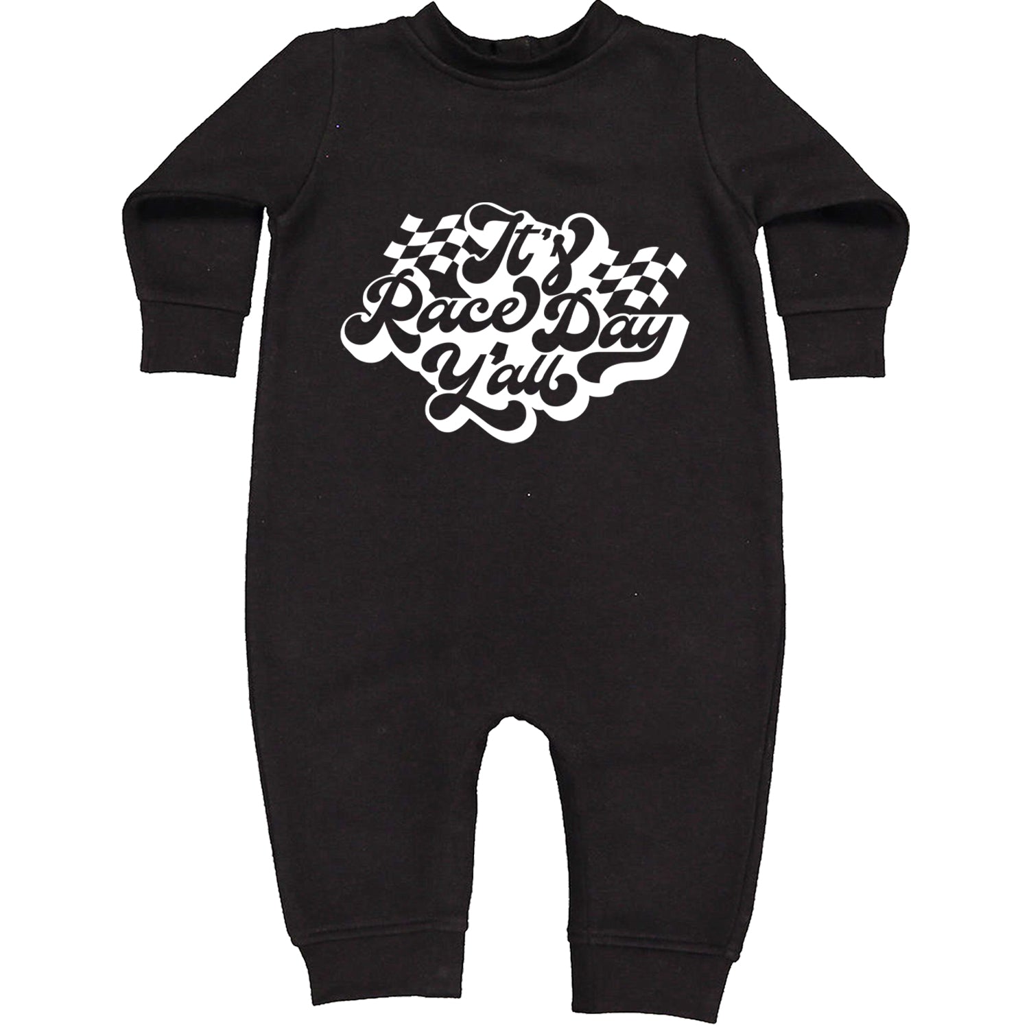 It's Race Day, Y'all Toddler Hoodie And Infant Fleece Romper Black