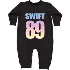 Lover Era Swift 89 Birth Year Music Fan TTPD Toddler Hoodie And Infant Fleece Romper Black