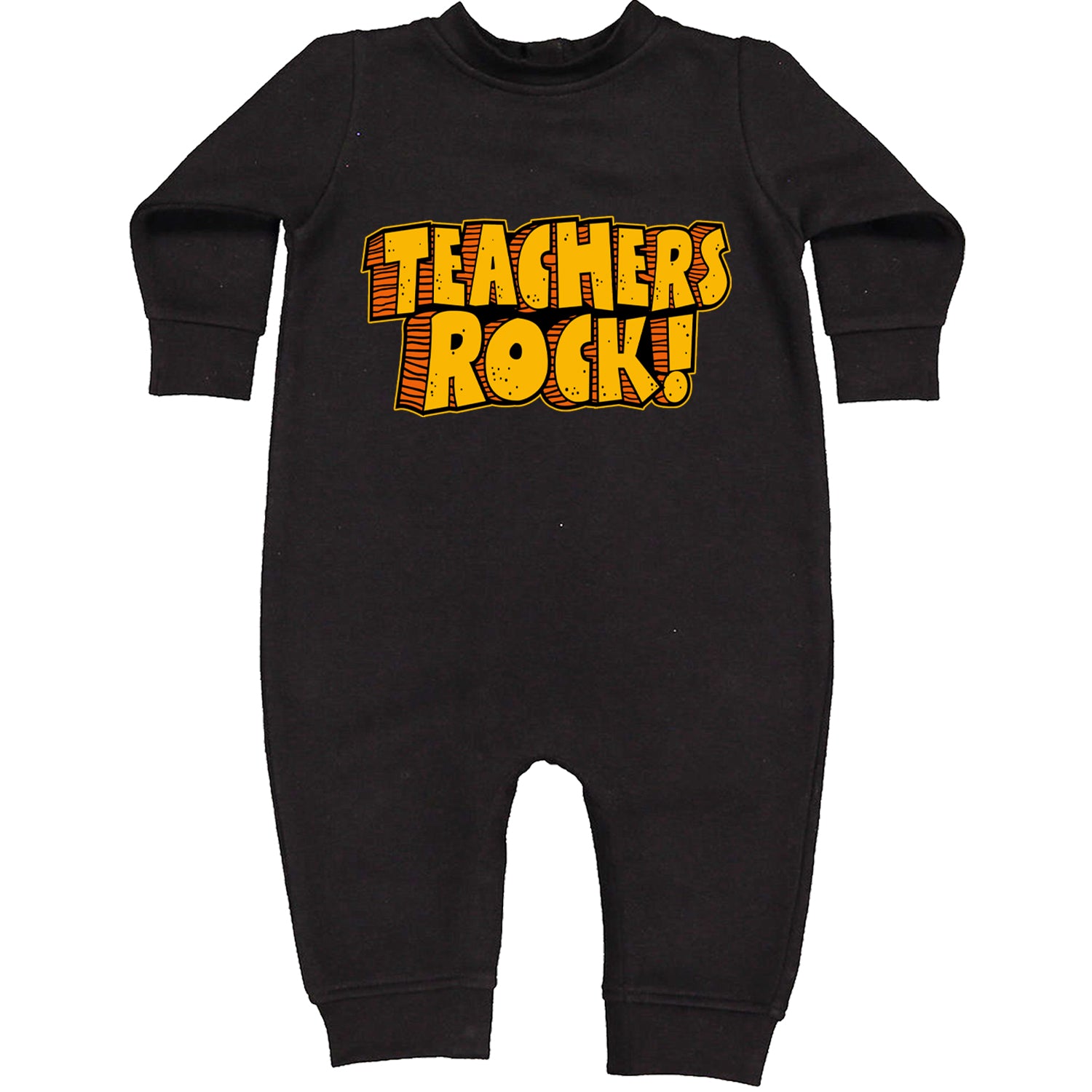 Teachers Rock Retro Toddler Hoodie And Infant Fleece Romper Black