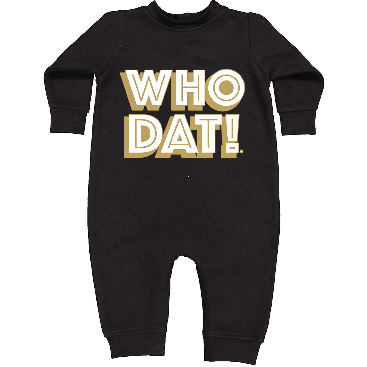 Who Dat Nation Big Bold New Orleans Toddler Hoodie And Infant Fleece Romper Black