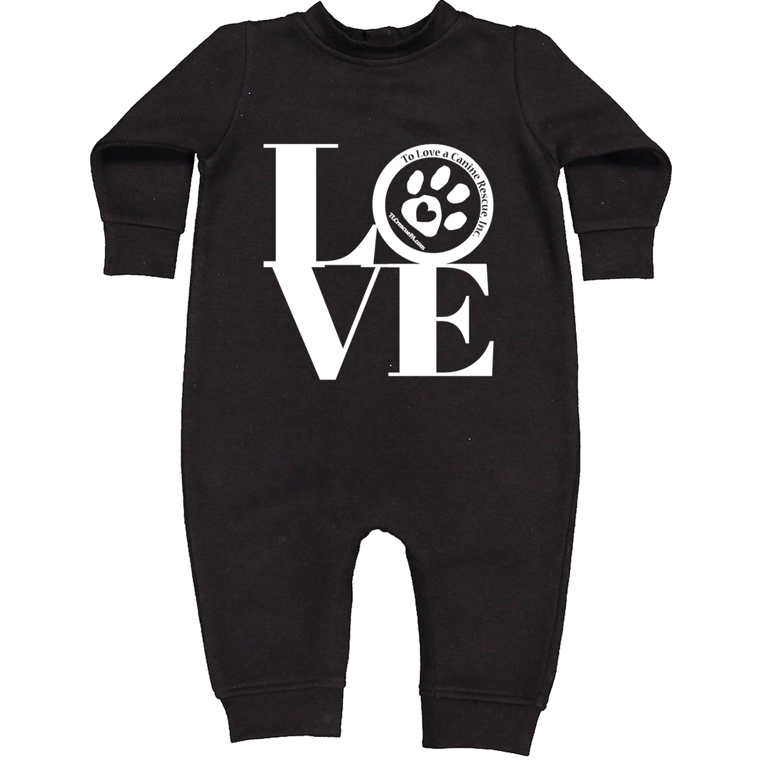 TLC LOVE Dog Rescue Toddler Hoodie And Infant Fleece Romper Black