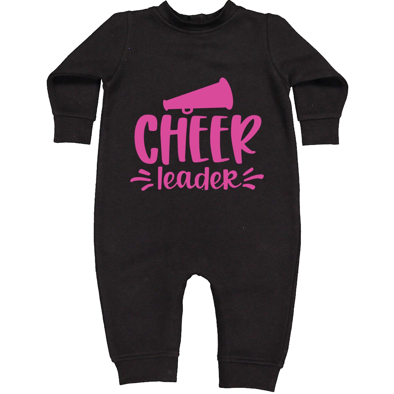 Cheerleader Bullhorn Toddler Hoodie And Infant Fleece Romper Black