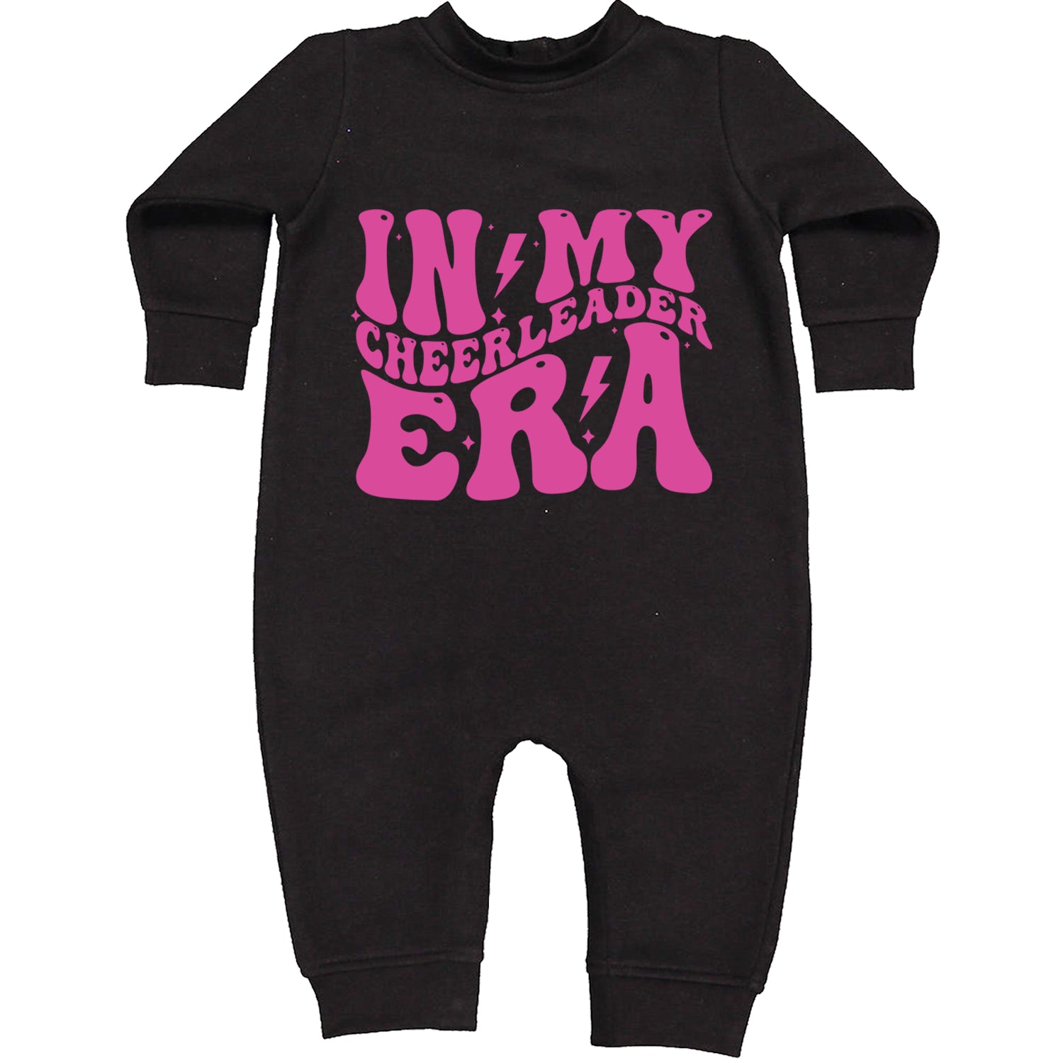 In My Cheerleader Era Toddler Hoodie And Infant Fleece Romper Black