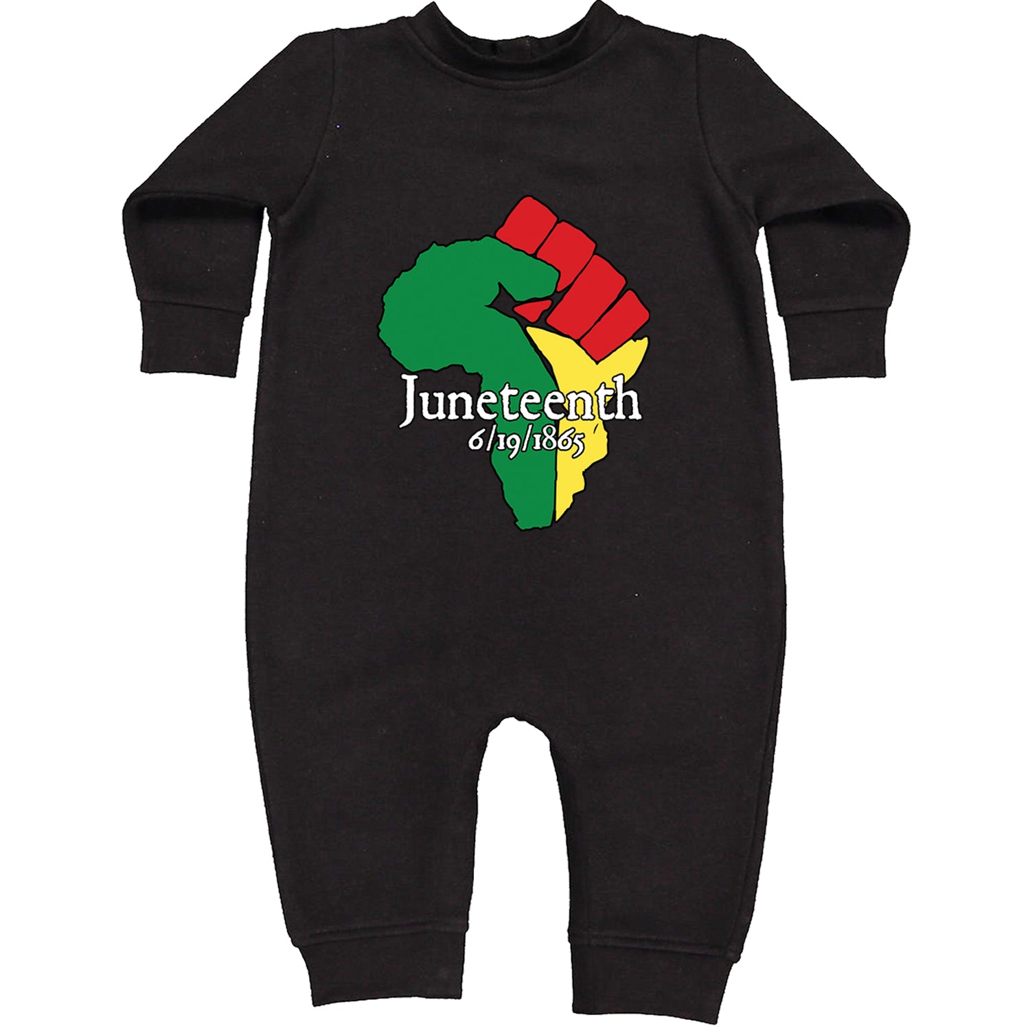 Juneteenth Raised Fist Africa Celebrate Emancipation Day Toddler Hoodie And Infant Fleece Romper Black