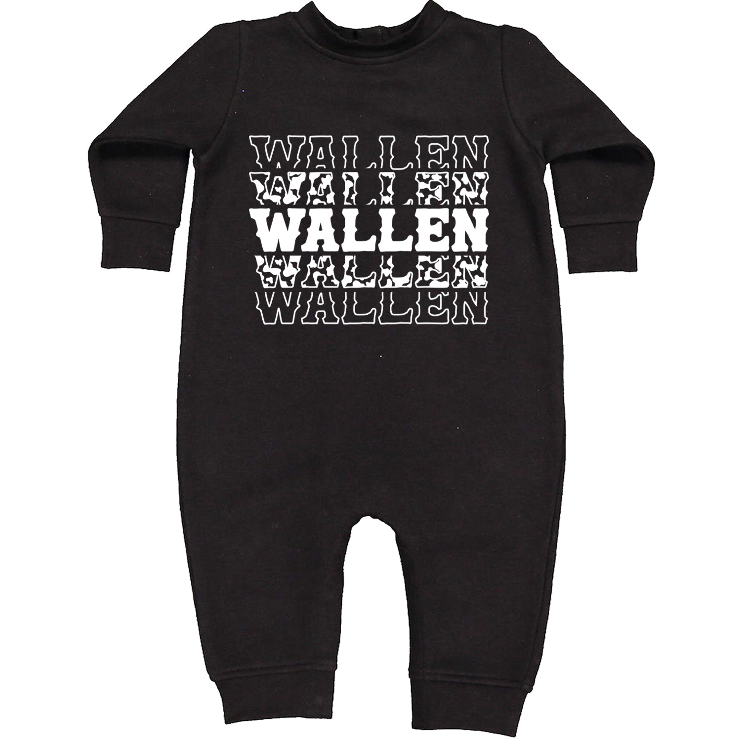 Wallen Country Music Western Toddler Hoodie And Infant Fleece Romper Black