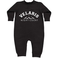 Velaris Night Court Squad Starfall graphic on Toddler Hoodie and Baby Fleece Onesie in Black alternate view 2