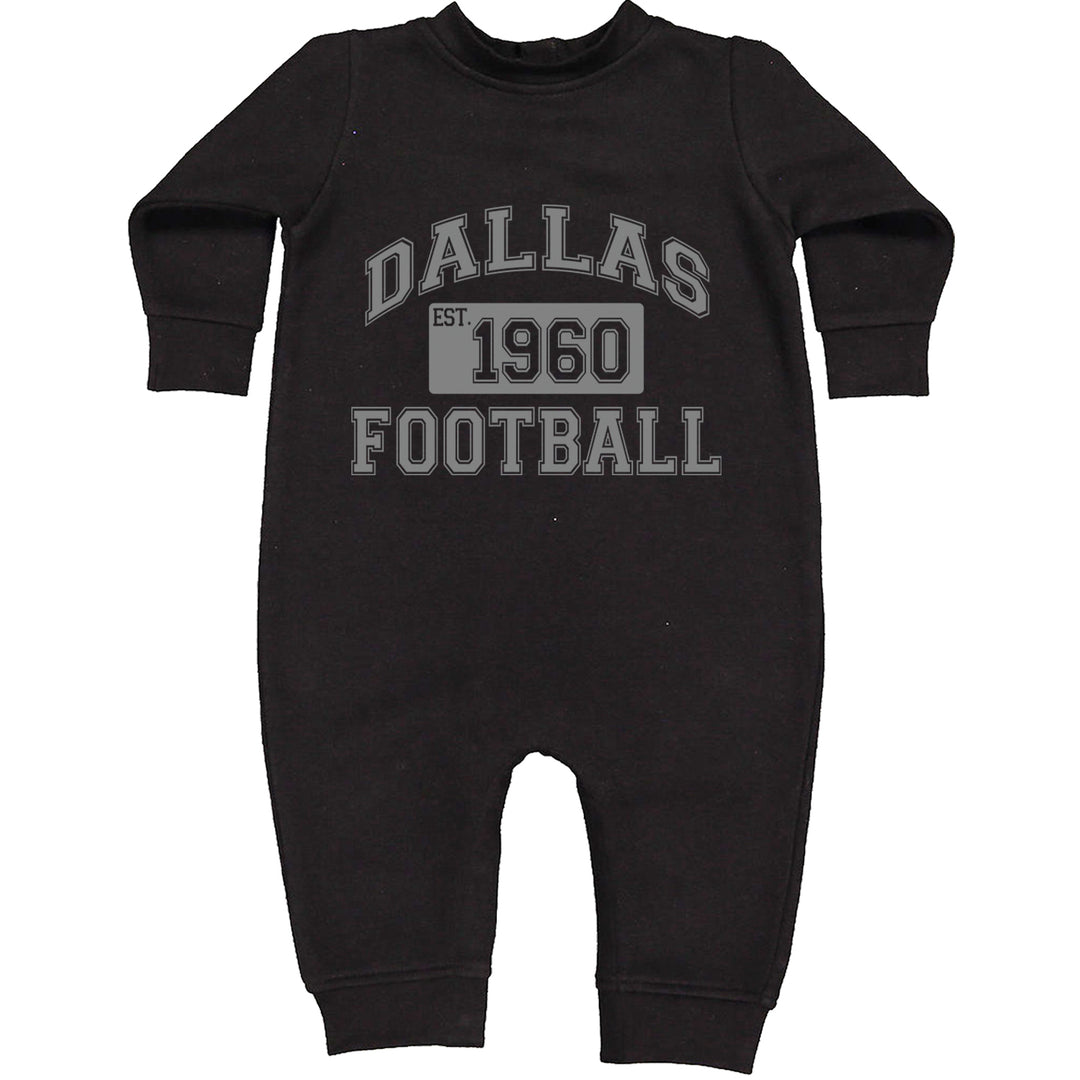Dallas Football Established 1960 Toddler Hoodie And Infant Fleece Romper Black