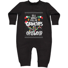 In A World Full Of Grinches, Be A Griswold graphic on Toddler Hoodie and Baby Fleece Onesie in Black
