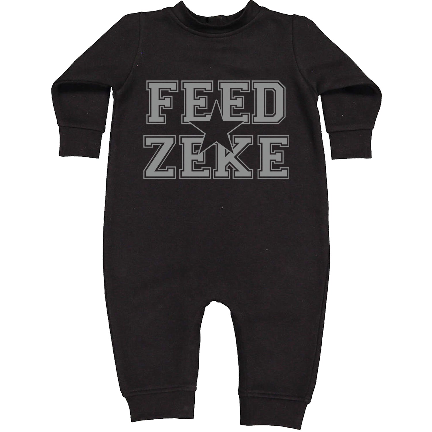 Feed Zeke Football Toddler Hoodie And Infant Fleece Romper Black