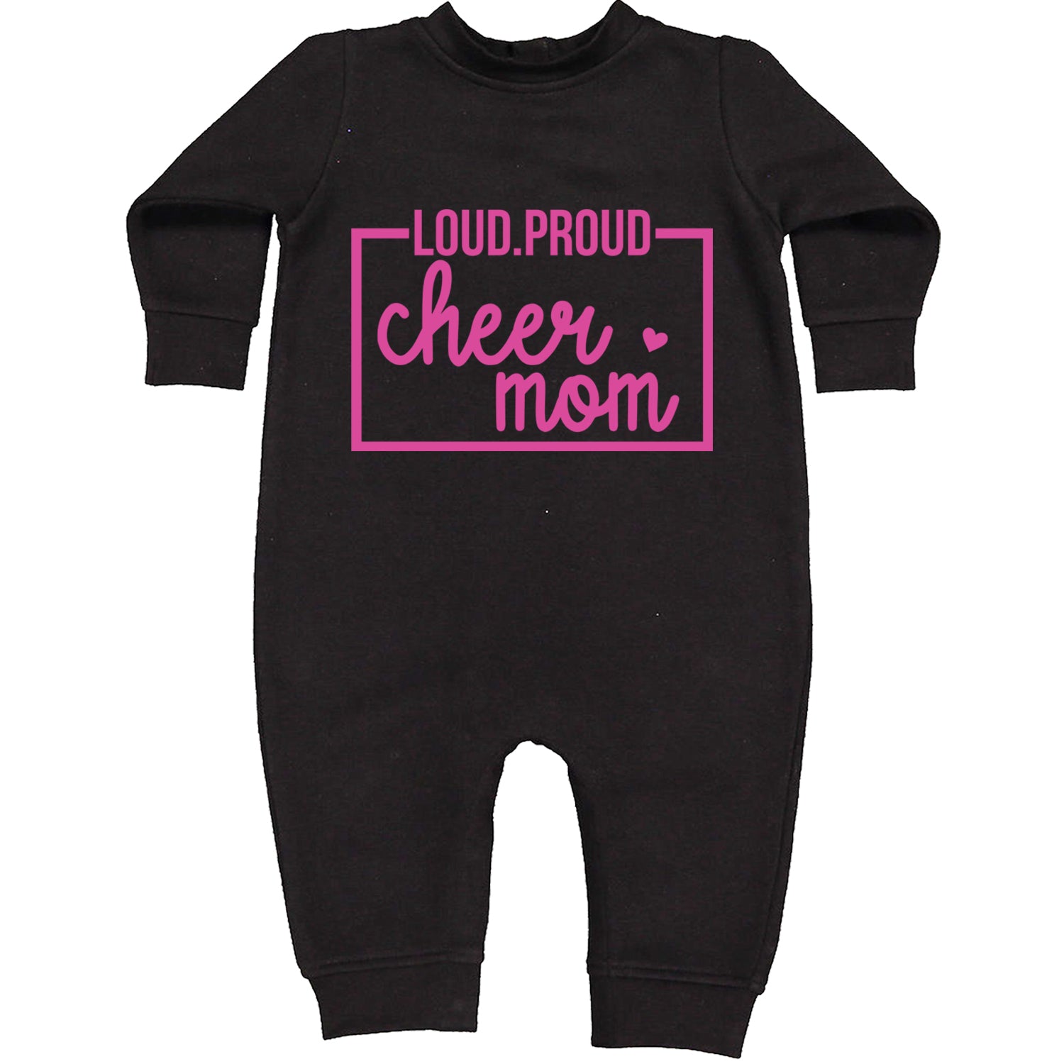 Loud Proud Cheerleader Mom Toddler Hoodie And Infant Fleece Romper Black