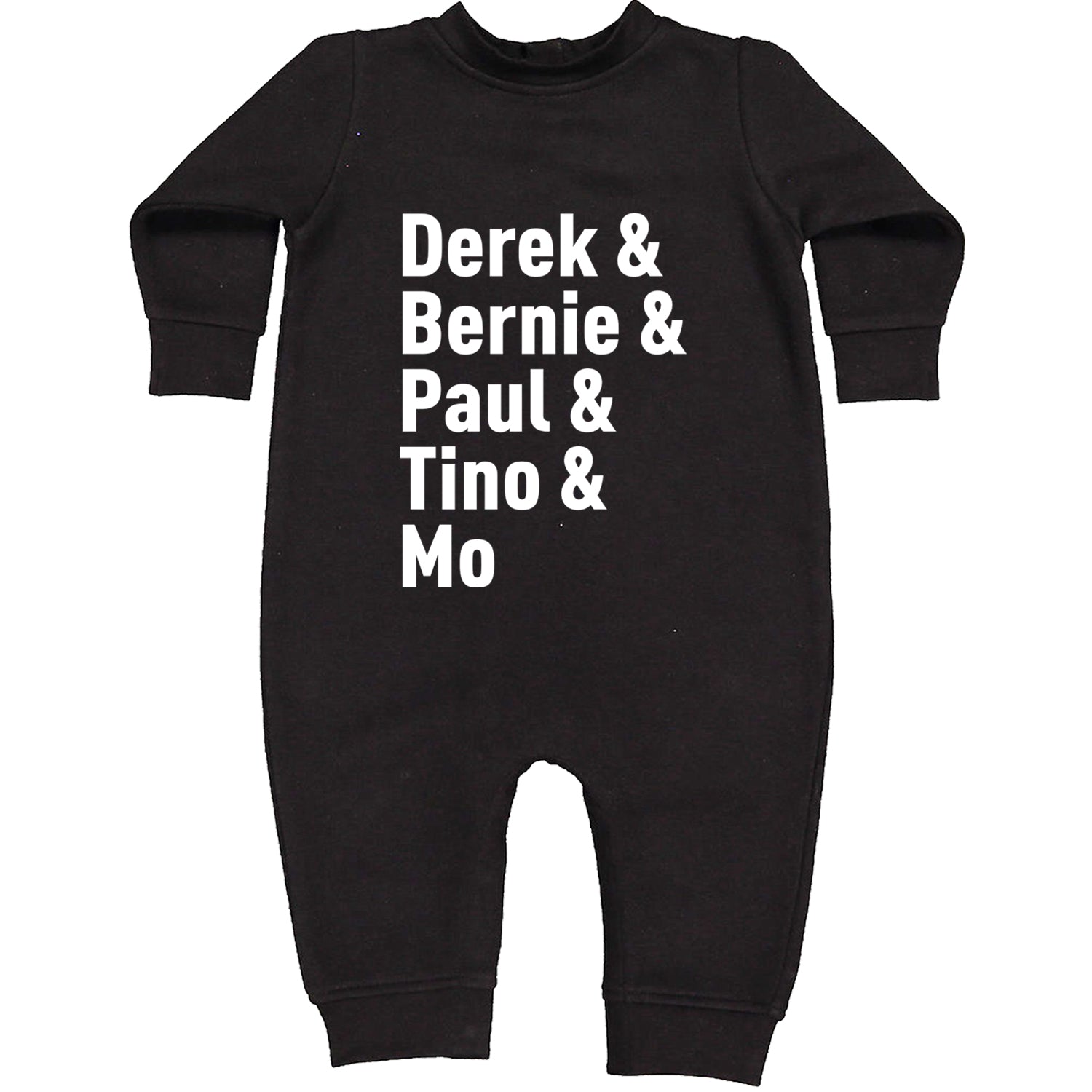 Derek & Bernie & Paul & Tino & Mo Toddler Hoodie And Infant Fleece Romper Black