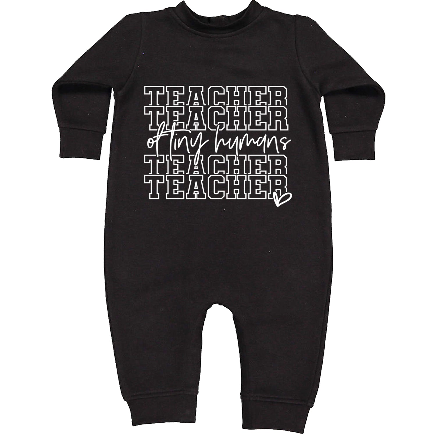 Teacher Of Tiny Humans Toddler Hoodie And Infant Fleece Romper Black