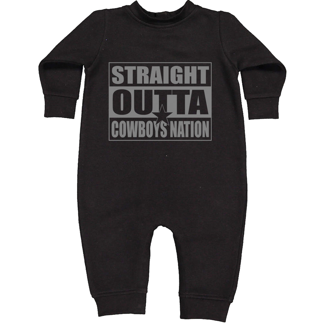 Straight Outta Cowboys Nation   Toddler Hoodie And Infant Fleece Romper Black