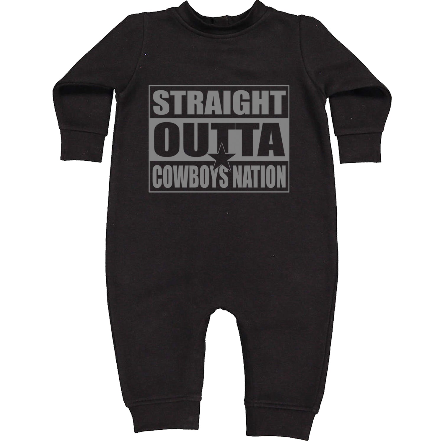 Straight Outta Cowboys Nation   Toddler Hoodie And Infant Fleece Romper Black