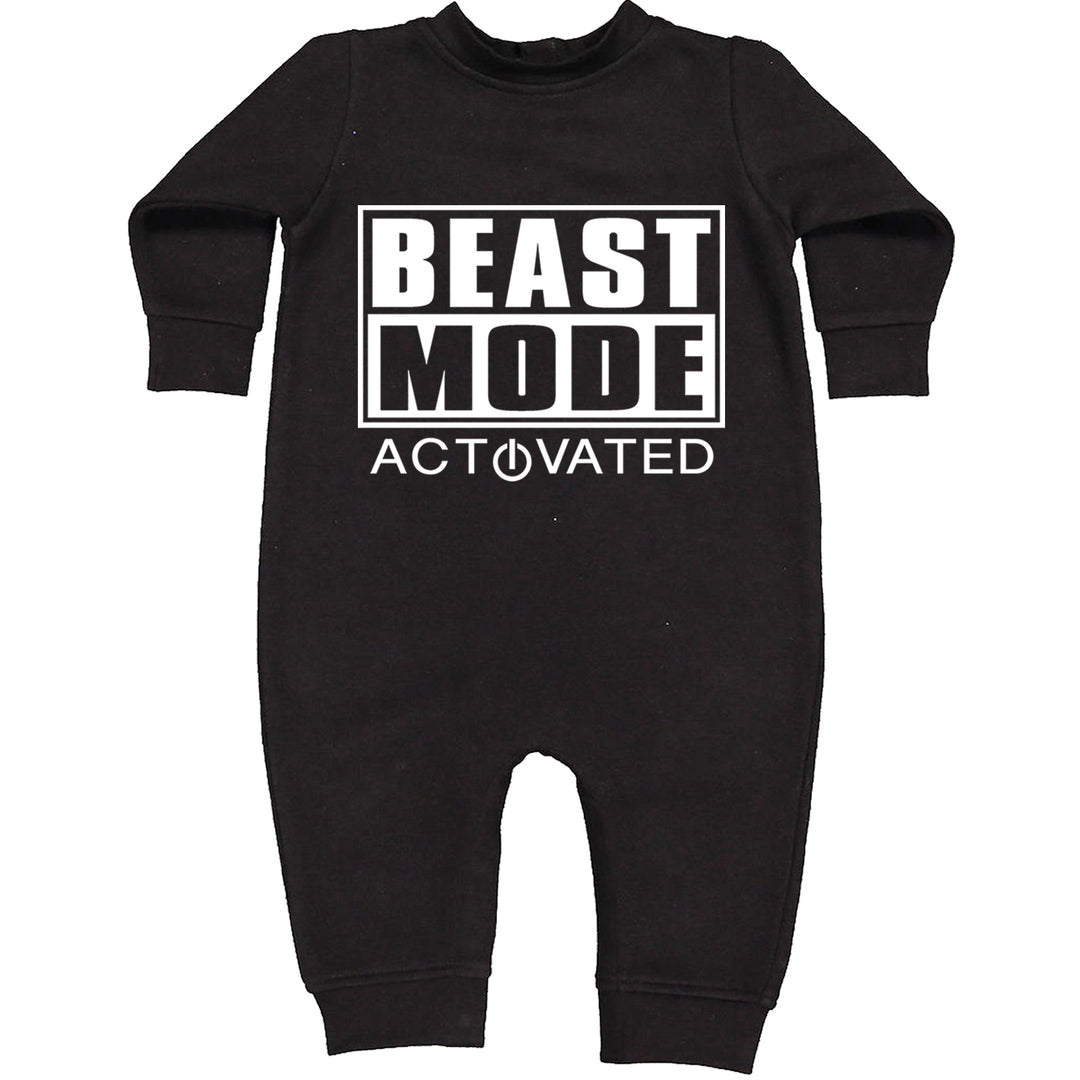 Activated Beast Mode Workout Gym Clothing Toddler Hoodie And Infant Fleece Romper Black
