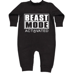 Activated Beast Mode Workout Gym Clothing Toddler Hoodie And Infant Fleece Romper Black