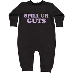 Spill Ur Guts Music Toddler Hoodie And Infant Fleece Romper Black