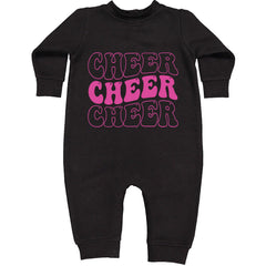 Cheer Cheer Cheer Toddler Hoodie And Infant Fleece Romper Black