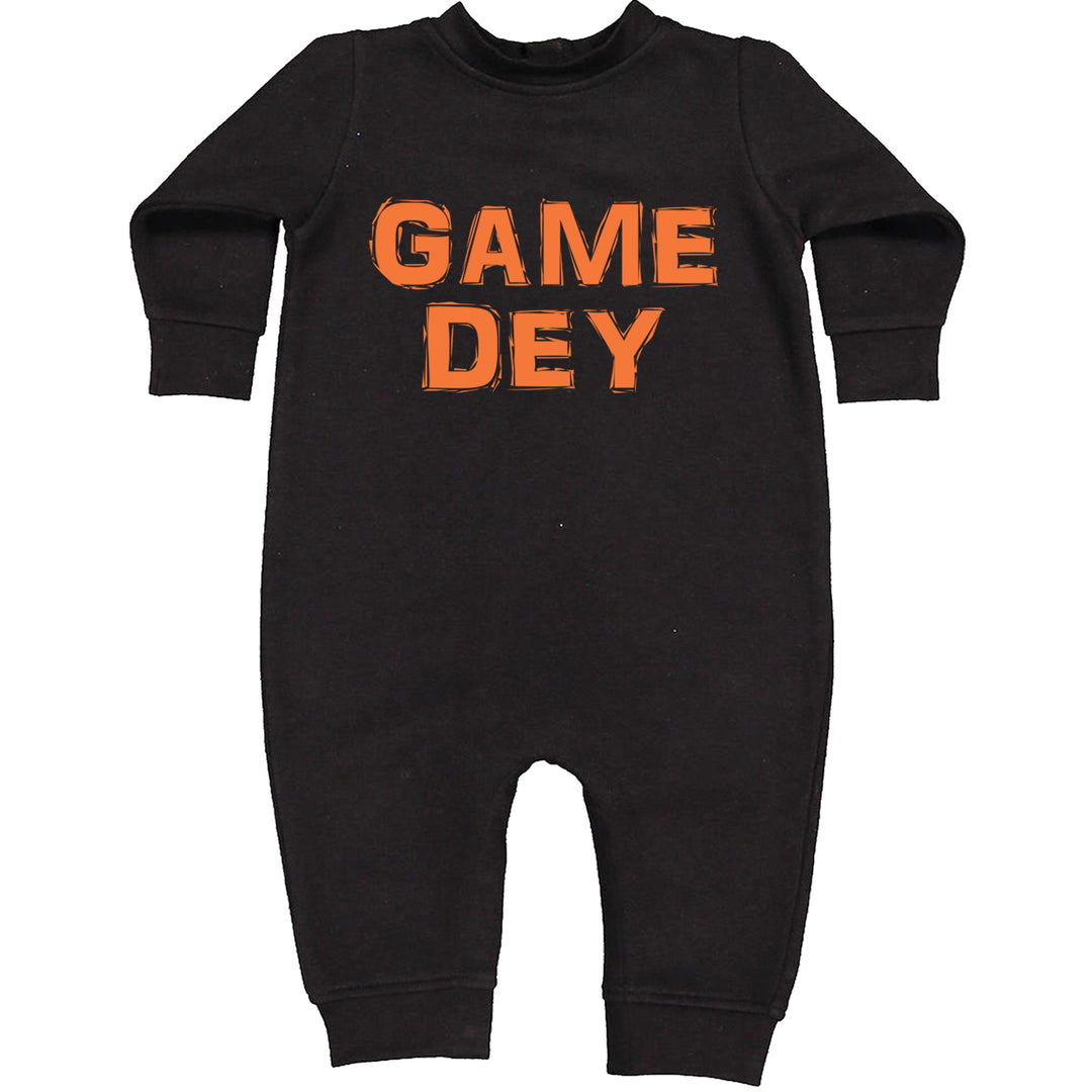 Game Dey Cincinnati Football Toddler Hoodie And Infant Fleece Romper Black