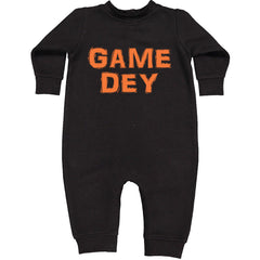 Game Dey Cincinnati Football Toddler Hoodie And Infant Fleece Romper Black