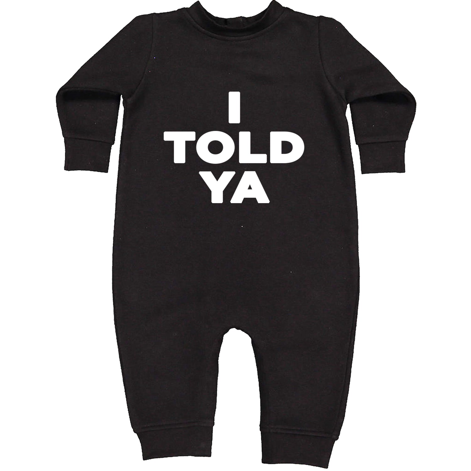 I Told Ya Challenger White Print Toddler Hoodie And Infant Fleece Romper Black