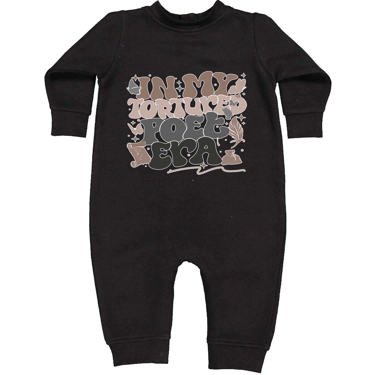 In My Tortured Poet Era TTPD Music Toddler Hoodie And Infant Fleece Romper Black