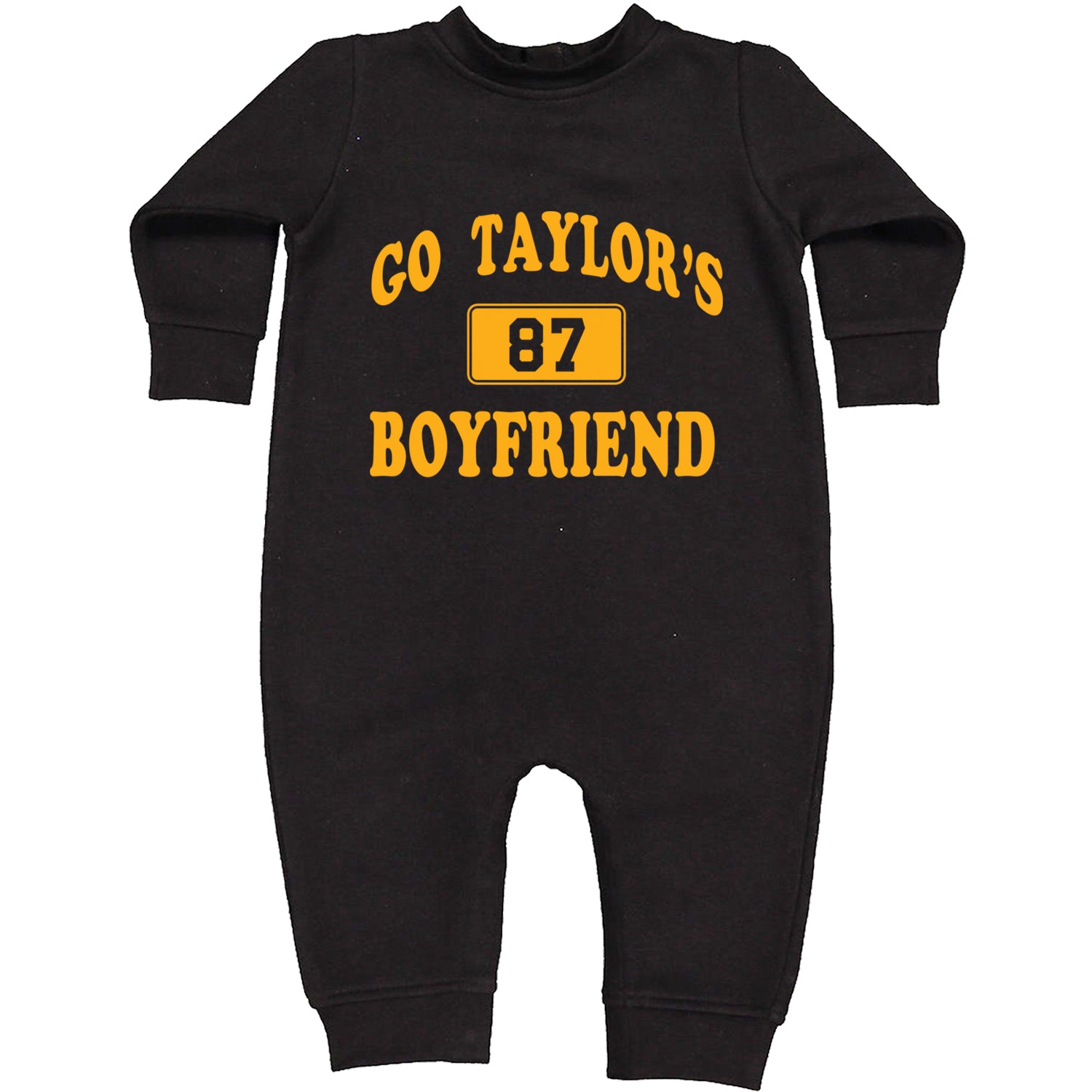 Go Taylor's Boyfriend Kansas City Toddler Hoodie And Infant Fleece Romper Black