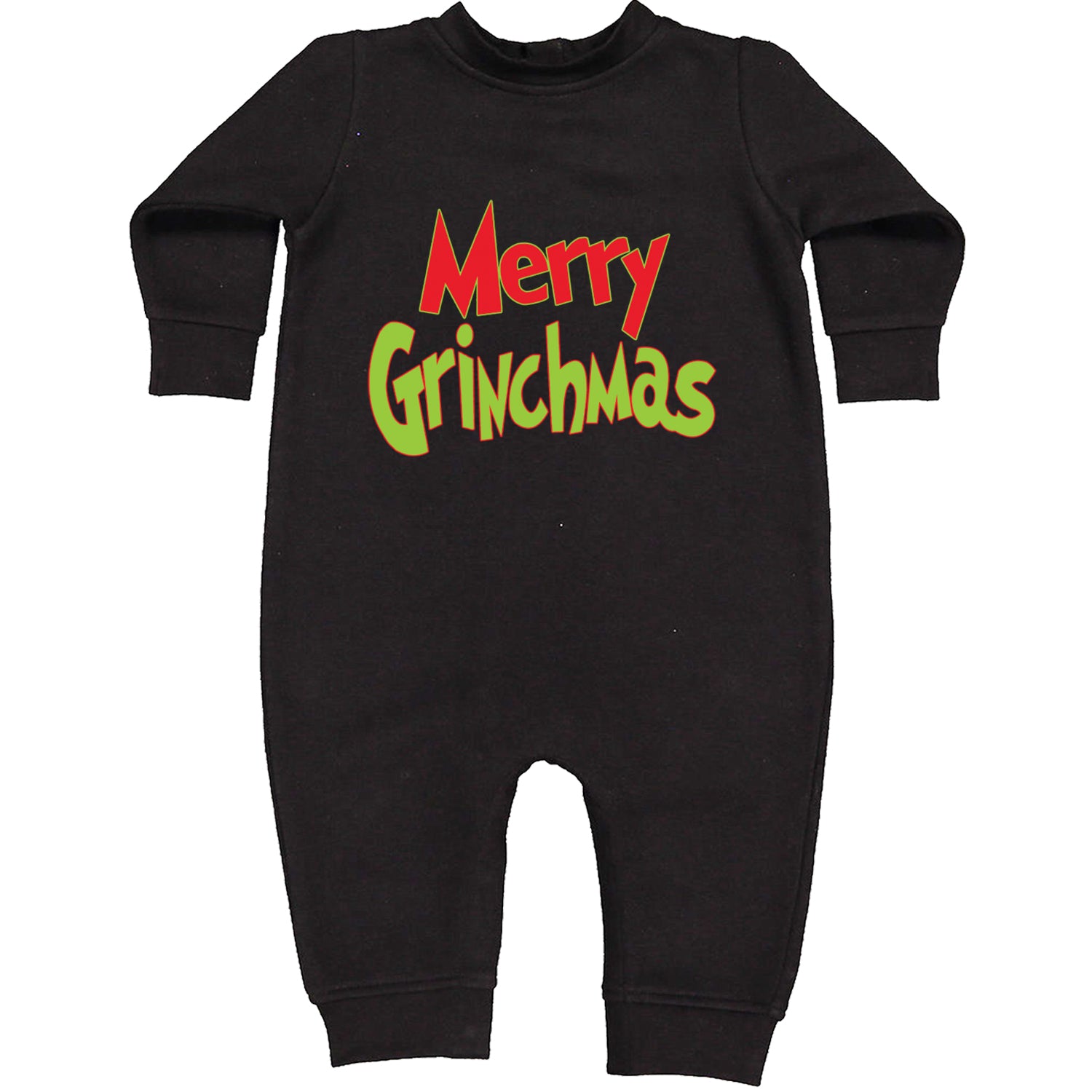 Merry Grinchmas Jolly Merry Christmas Toddler Hoodie And Infant Fleece Romper Black