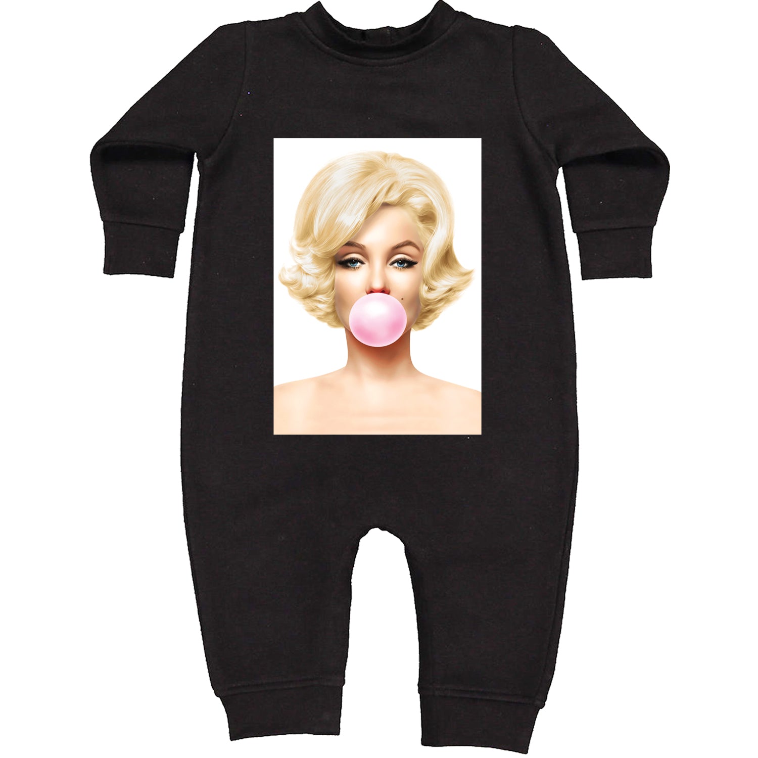 Ms. Monroe Pink Bubble Gum American Icon Toddler Hoodie And Infant Fleece Romper Black