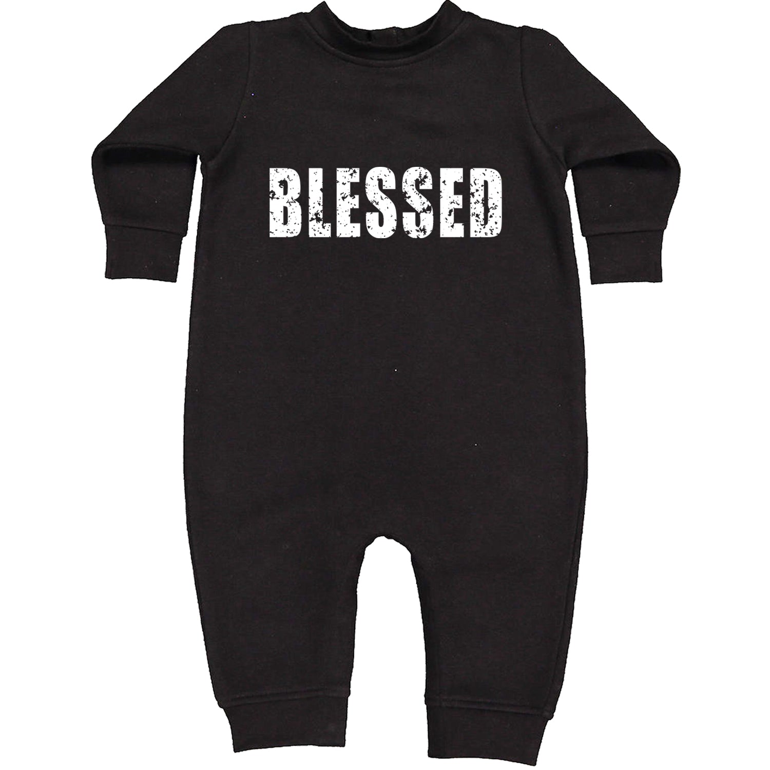 Blessed Religious Grateful Thankful Toddler Hoodie And Infant Fleece Romper Black